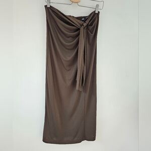Zara Olive Green Maxi Skirt
